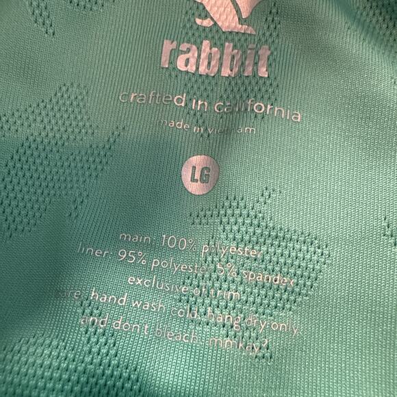 Rabbit Running Shorts Mens Blue Mint Leaf Shorteez 2" Lightweight Lined Pocket L - Picture 4 of 6